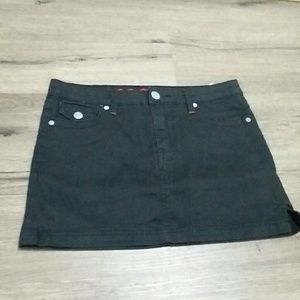 Black denim skirt